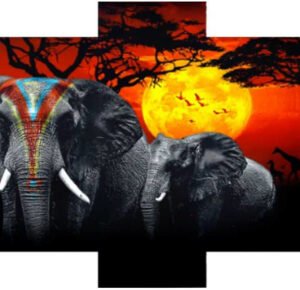 tableau-decoratif-elephants-savane-5-en-1